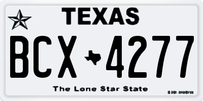 TX license plate BCX4277