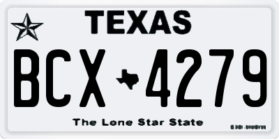 TX license plate BCX4279