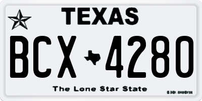 TX license plate BCX4280