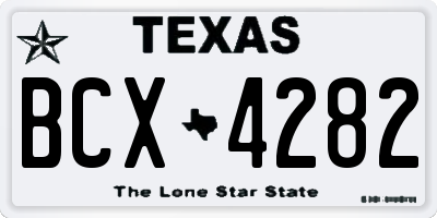 TX license plate BCX4282