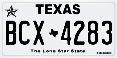 TX license plate BCX4283
