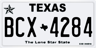 TX license plate BCX4284