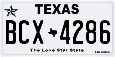TX license plate BCX4286