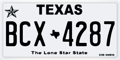 TX license plate BCX4287