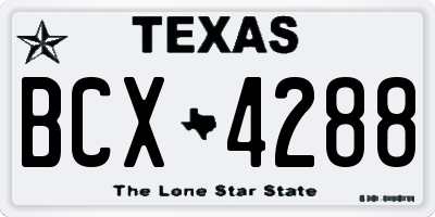 TX license plate BCX4288