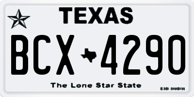 TX license plate BCX4290