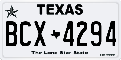 TX license plate BCX4294