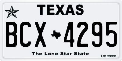 TX license plate BCX4295
