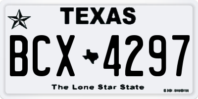TX license plate BCX4297
