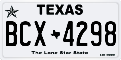 TX license plate BCX4298