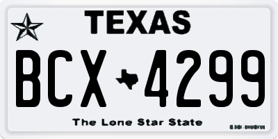 TX license plate BCX4299