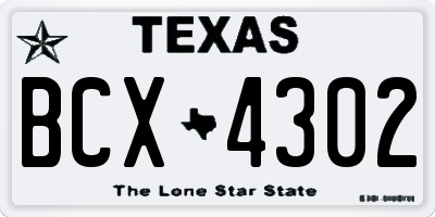 TX license plate BCX4302