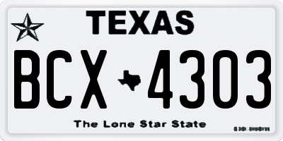 TX license plate BCX4303