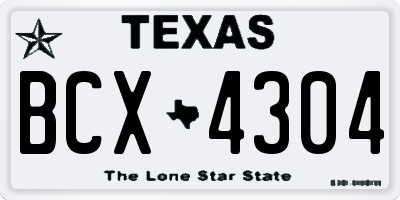 TX license plate BCX4304