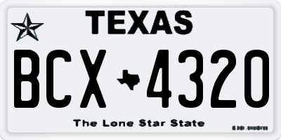 TX license plate BCX4320