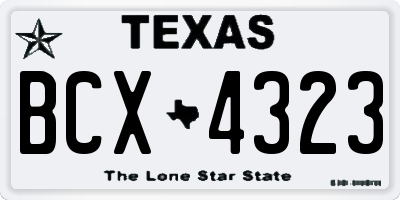 TX license plate BCX4323