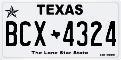 TX license plate BCX4324