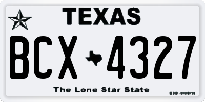TX license plate BCX4327