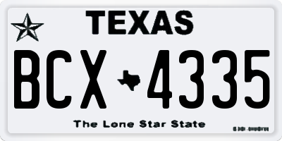 TX license plate BCX4335
