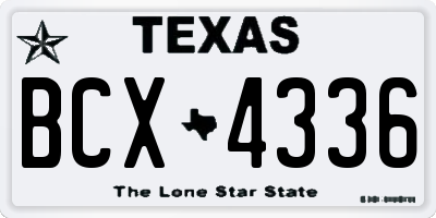 TX license plate BCX4336