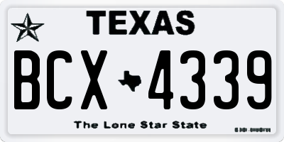 TX license plate BCX4339