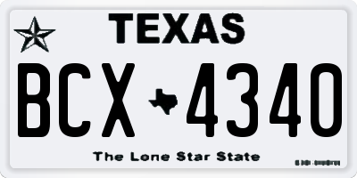 TX license plate BCX4340
