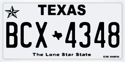 TX license plate BCX4348