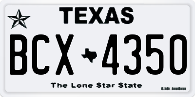 TX license plate BCX4350