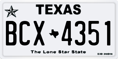 TX license plate BCX4351