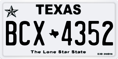 TX license plate BCX4352