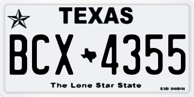 TX license plate BCX4355