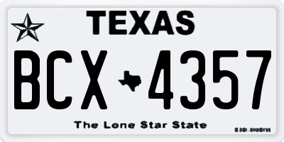 TX license plate BCX4357