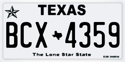 TX license plate BCX4359