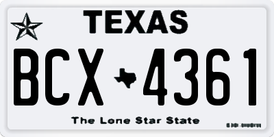 TX license plate BCX4361