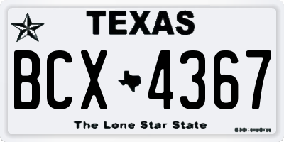 TX license plate BCX4367
