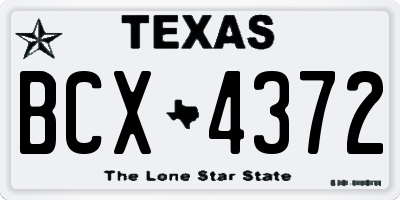 TX license plate BCX4372