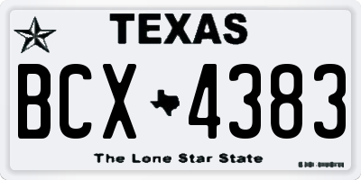 TX license plate BCX4383