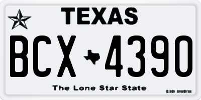 TX license plate BCX4390