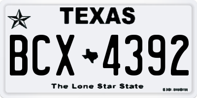 TX license plate BCX4392