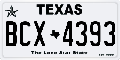 TX license plate BCX4393