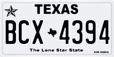 TX license plate BCX4394