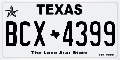 TX license plate BCX4399