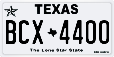 TX license plate BCX4400