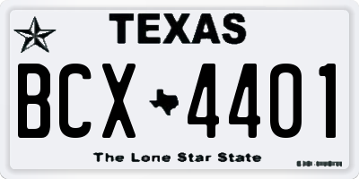 TX license plate BCX4401