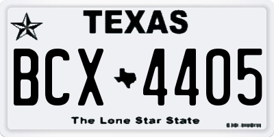 TX license plate BCX4405