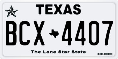 TX license plate BCX4407