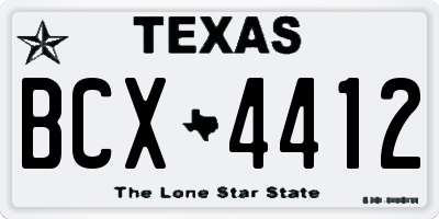 TX license plate BCX4412