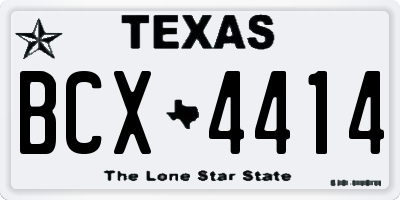 TX license plate BCX4414