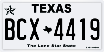 TX license plate BCX4419