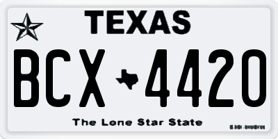 TX license plate BCX4420